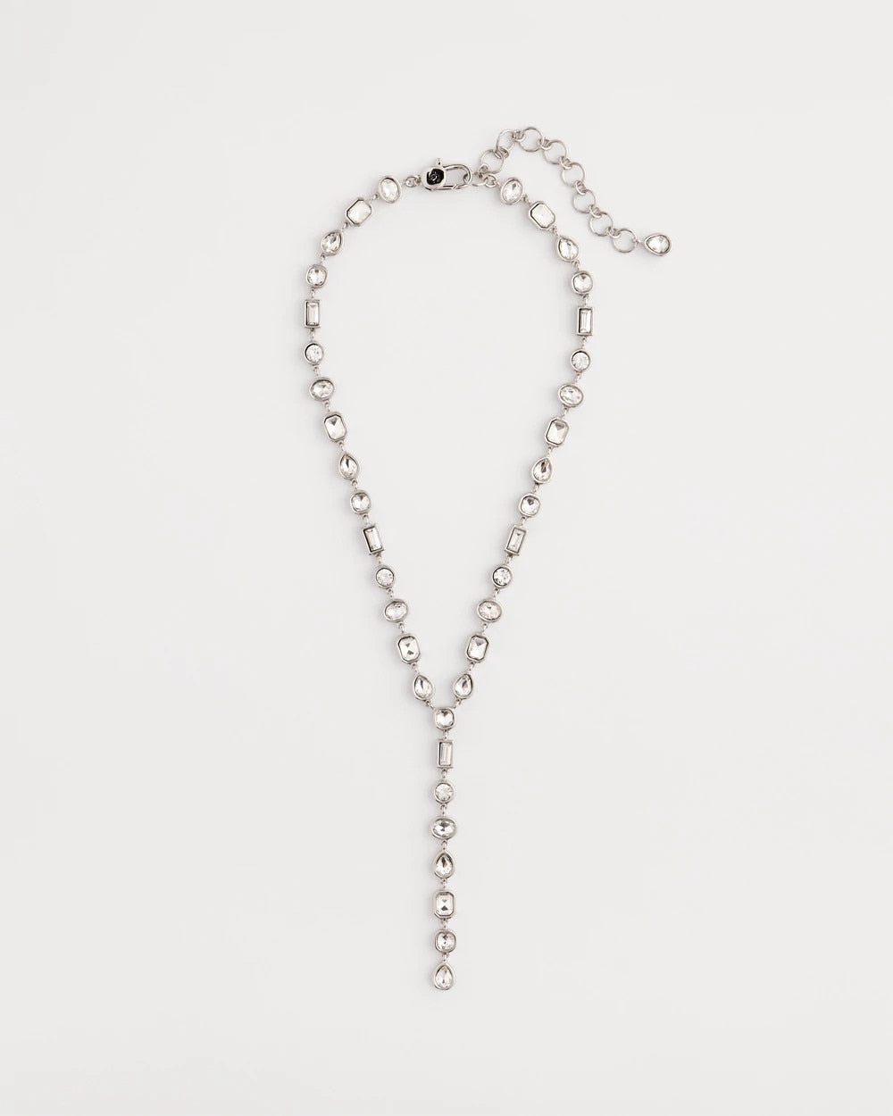 Chico's Bezel Set Silvertone Y-Necklace