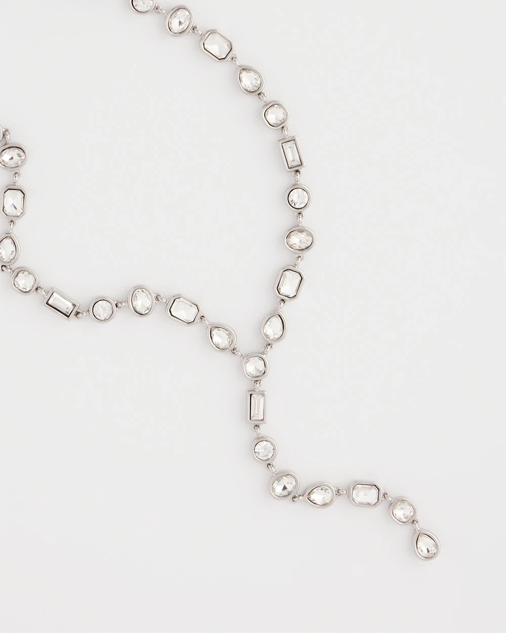 Chico's Bezel Set Silvertone Y-Necklace