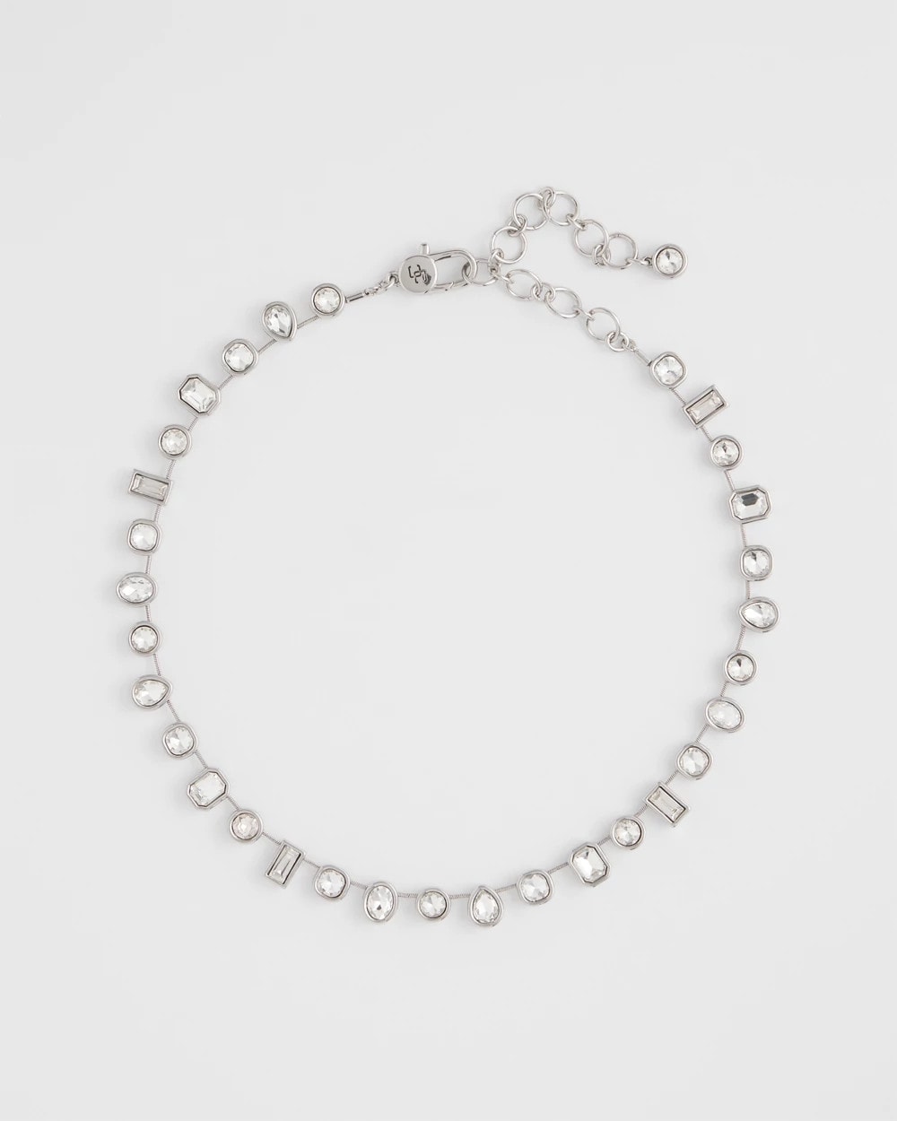 Chico's Bezel Set Short Silvertone Necklace