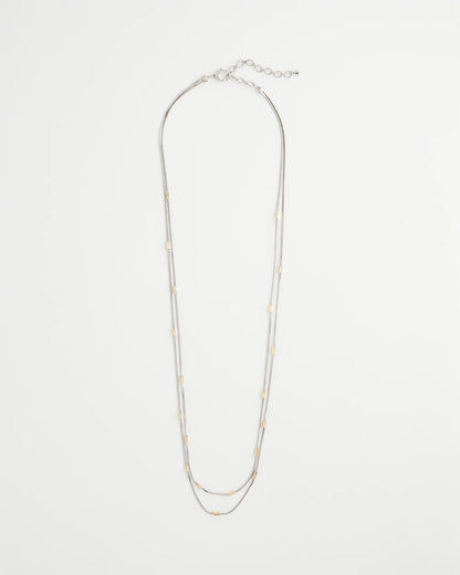 Chico's Mixed Metal Double Strand Necklace