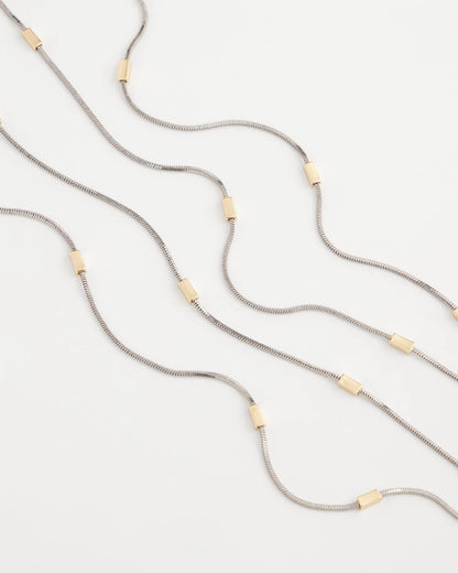 Chico's Mixed Metal Double Strand Necklace