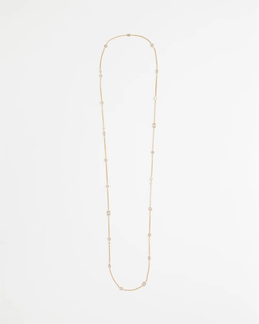 Chico's Fine Crystal Long Chain Necklace