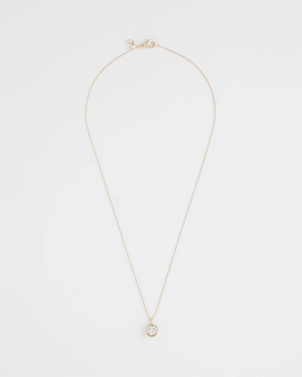 Chico's Bezel Set Pendant Goldtone Necklace
