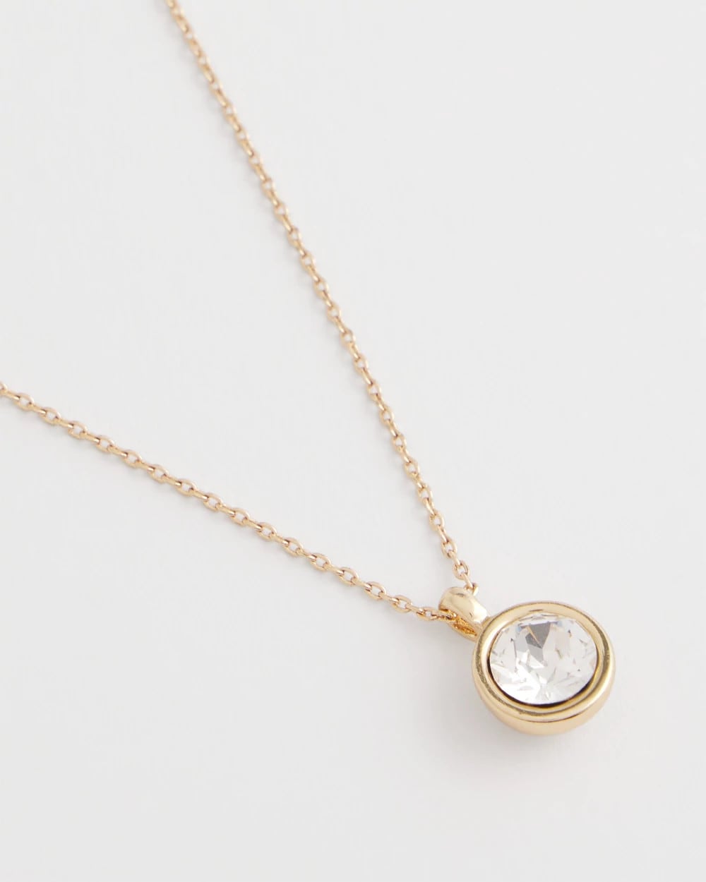 Chico's Bezel Set Pendant Goldtone Necklace