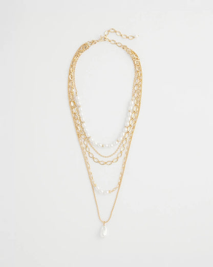 Chico's Convertible Pearl Multistrand Necklace