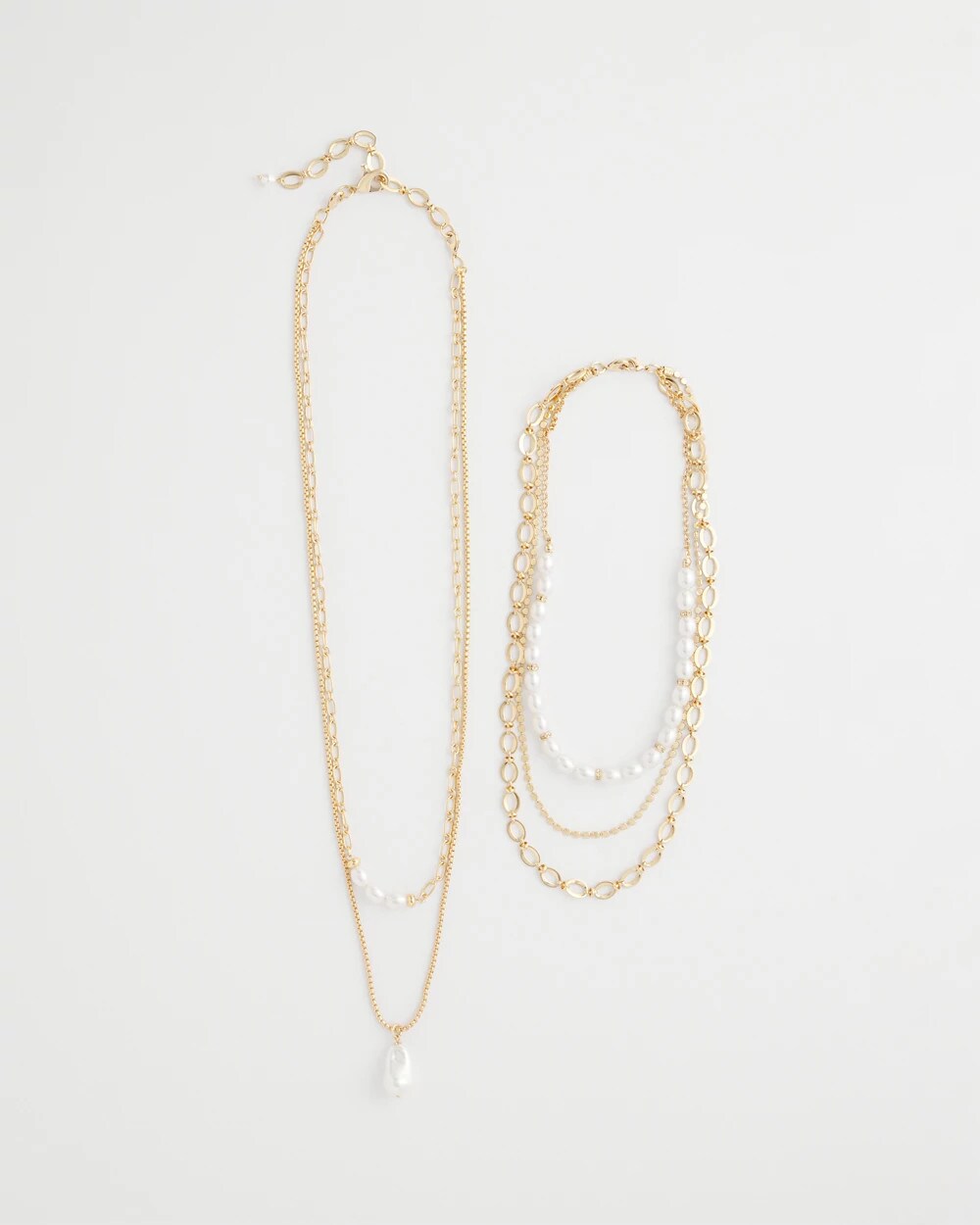 Chico's Convertible Pearl Multistrand Necklace