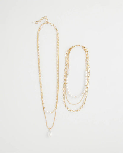 Chico's Convertible Pearl Multistrand Necklace