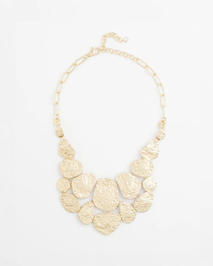 Chico's Molten Goldtone Bib Necklace