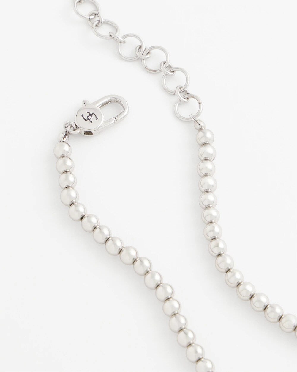 Chico's Silvertone Beaded Necklace