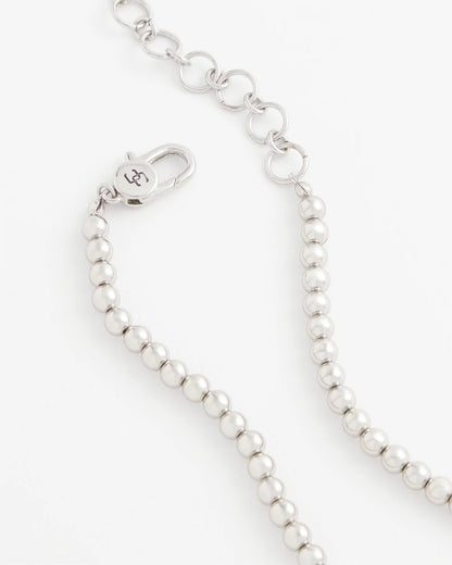 Chico's Silvertone Beaded Necklace