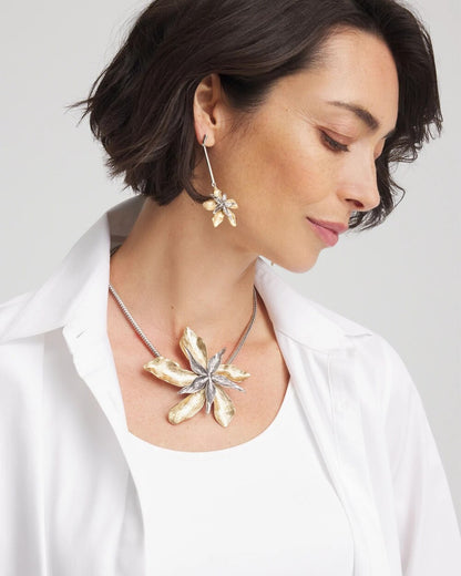 Chico's Chico's Originals Mixed Metal Flower Pendant Necklace