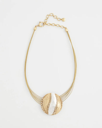 Chico's Mixed-Metal Safari Pendant Necklace
