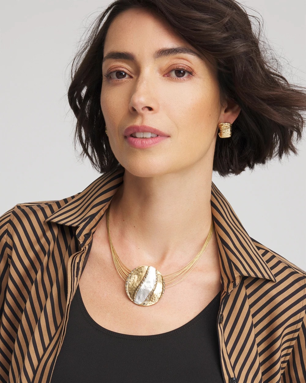 Chico's Mixed-Metal Safari Pendant Necklace
