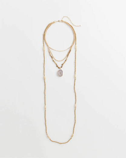 Chico's Convertible Agate Pendant Necklace