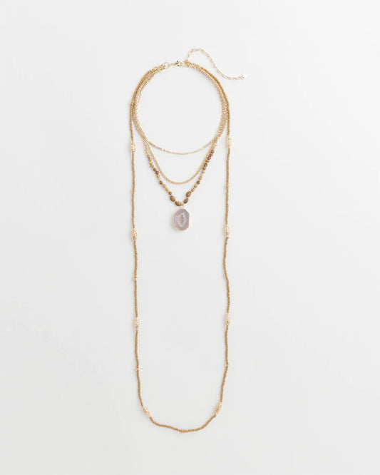 Chico's Convertible Agate Pendant Necklace