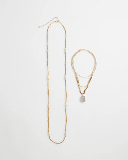 Chico's Convertible Agate Pendant Necklace