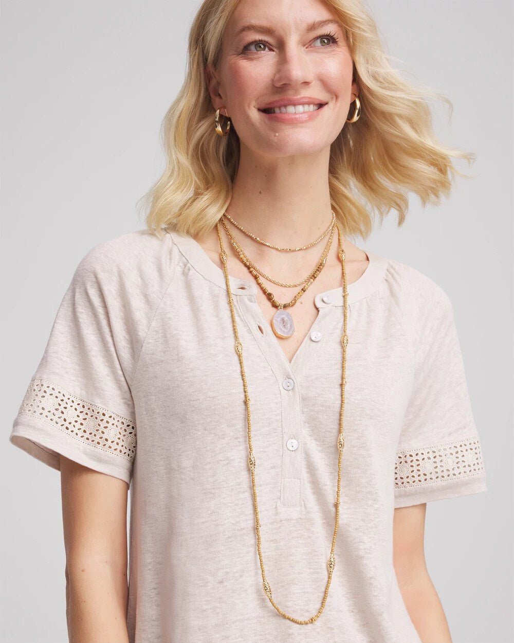 Chico's Convertible Agate Pendant Necklace