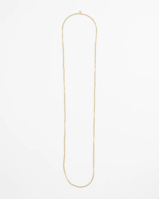 Chico's Long Goldtone Seed Bead Necklace
