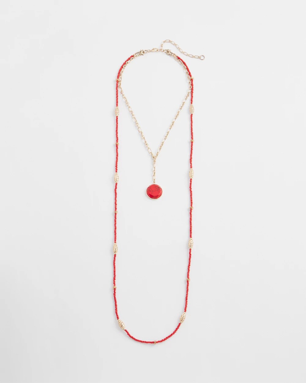 Chico's Convertible Beaded Pendant Necklace