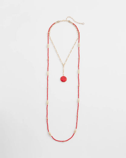 Chico's Convertible Beaded Pendant Necklace