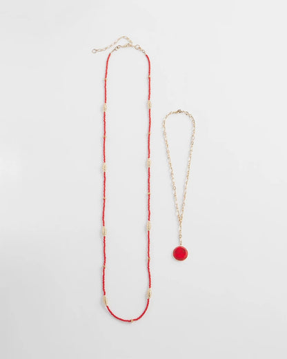 Chico's Convertible Beaded Pendant Necklace