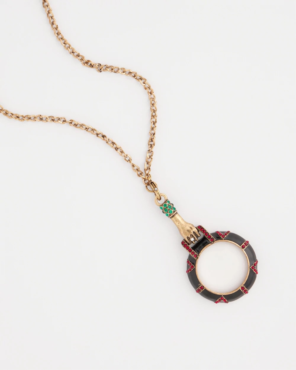 Chico's Hand Monocle Pendant Necklace