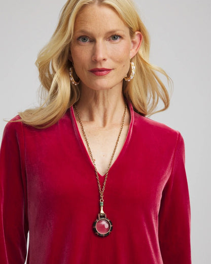 Chico's Hand Monocle Pendant Necklace