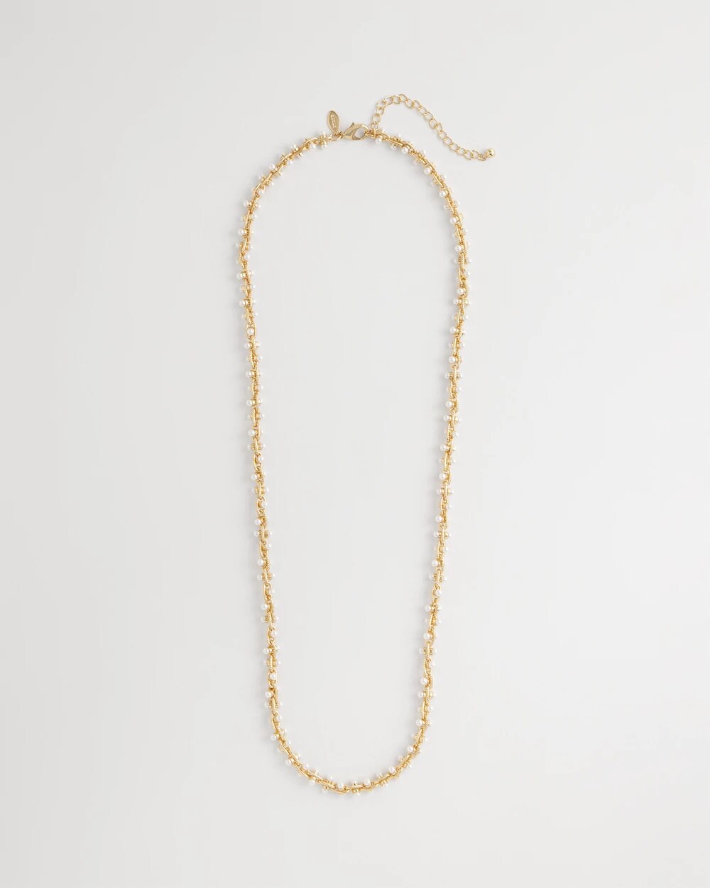Chico's Faux Pearl Single-Strand Link Chain Necklace