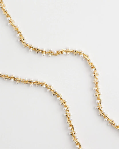 Chico's Faux Pearl Single-Strand Link Chain Necklace