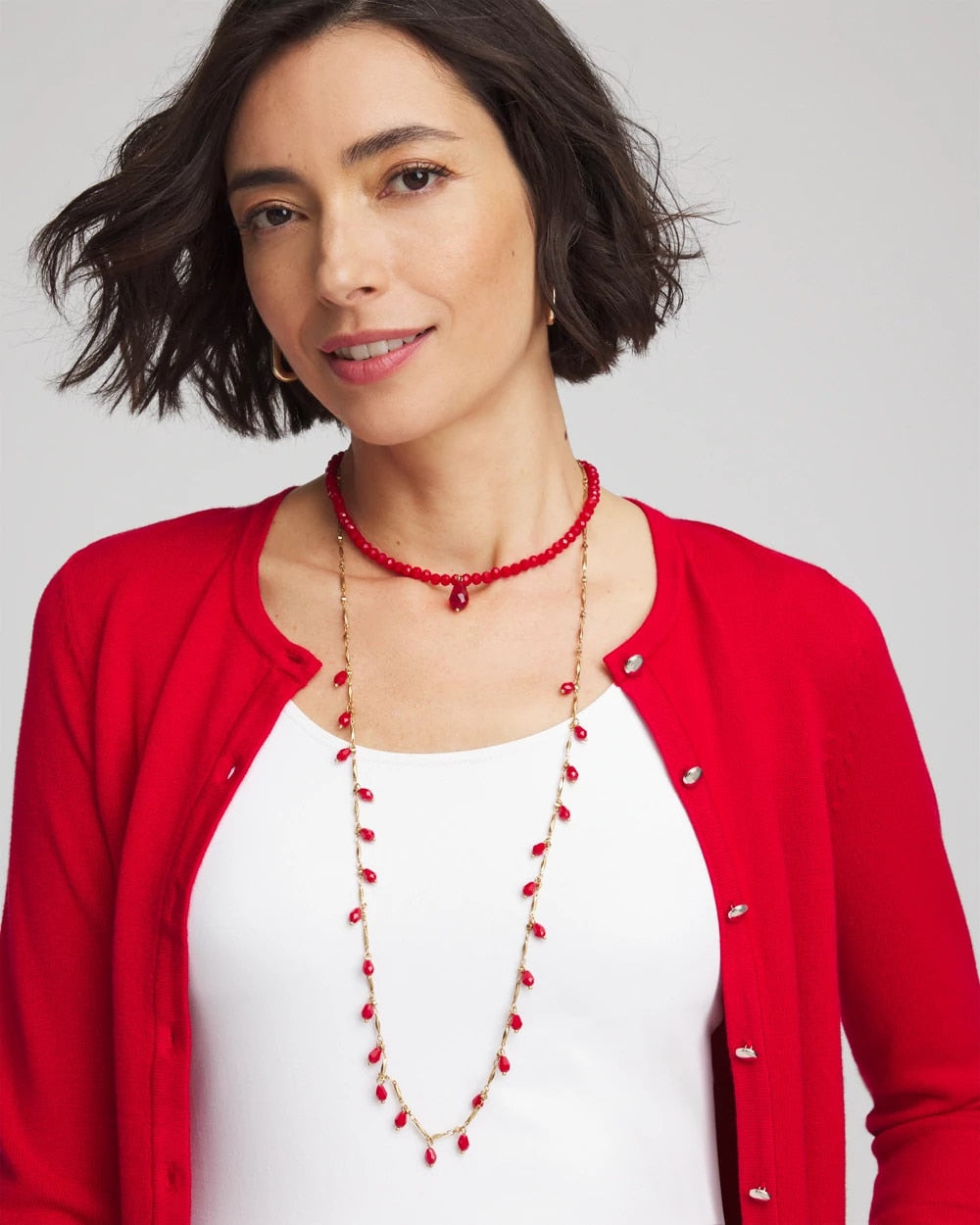 Chico's Convertible Red Necklace