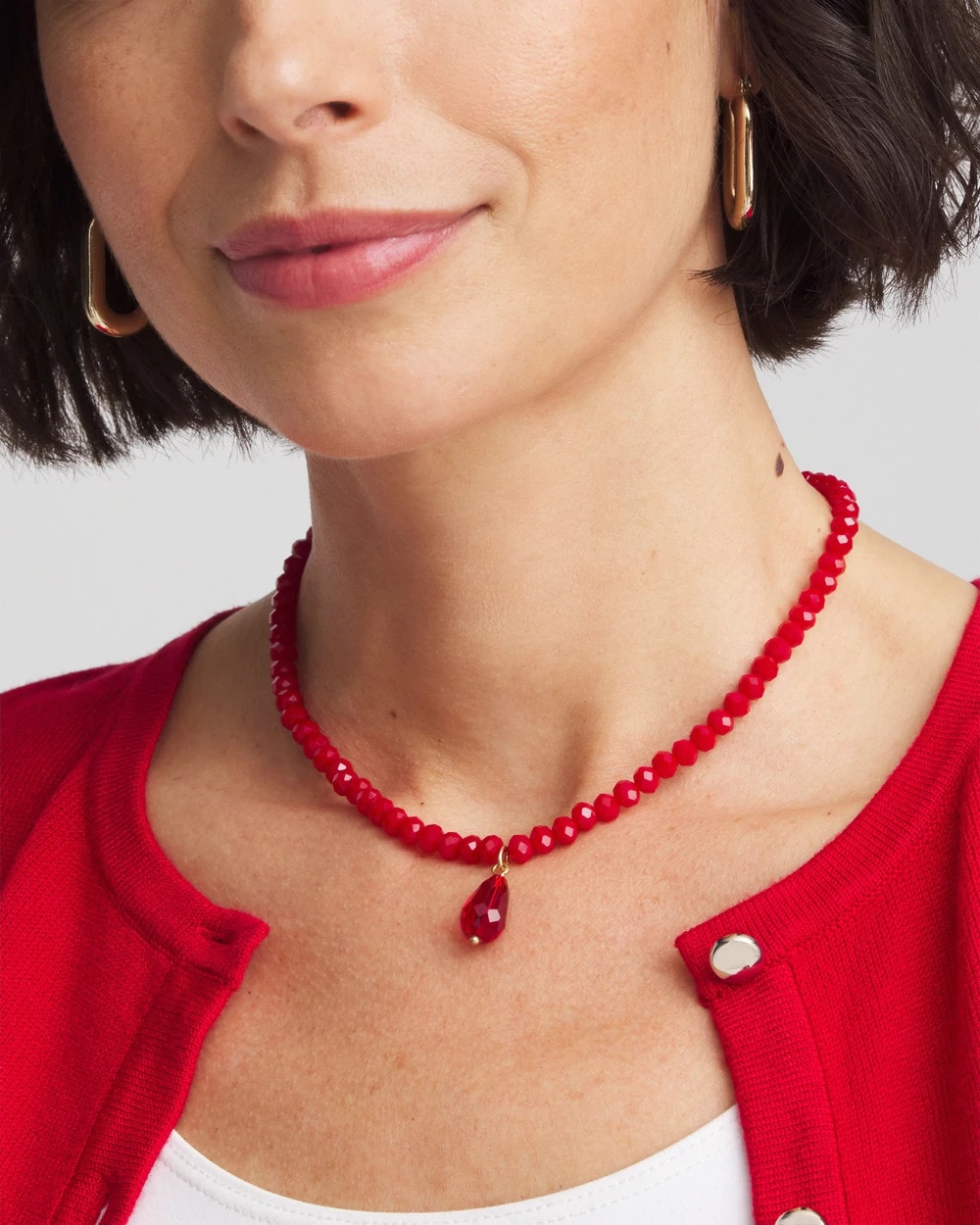 Chico's Convertible Red Necklace