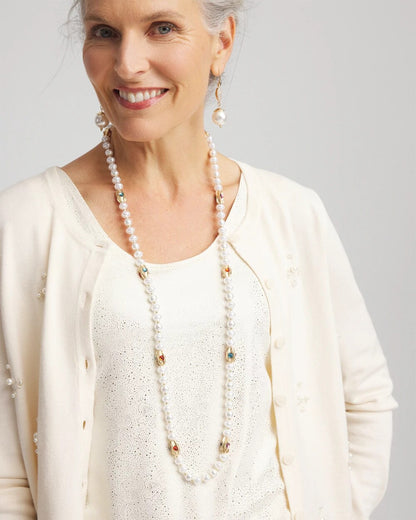 Chico's Goldtone Faux Pearl Single-Strand Necklace