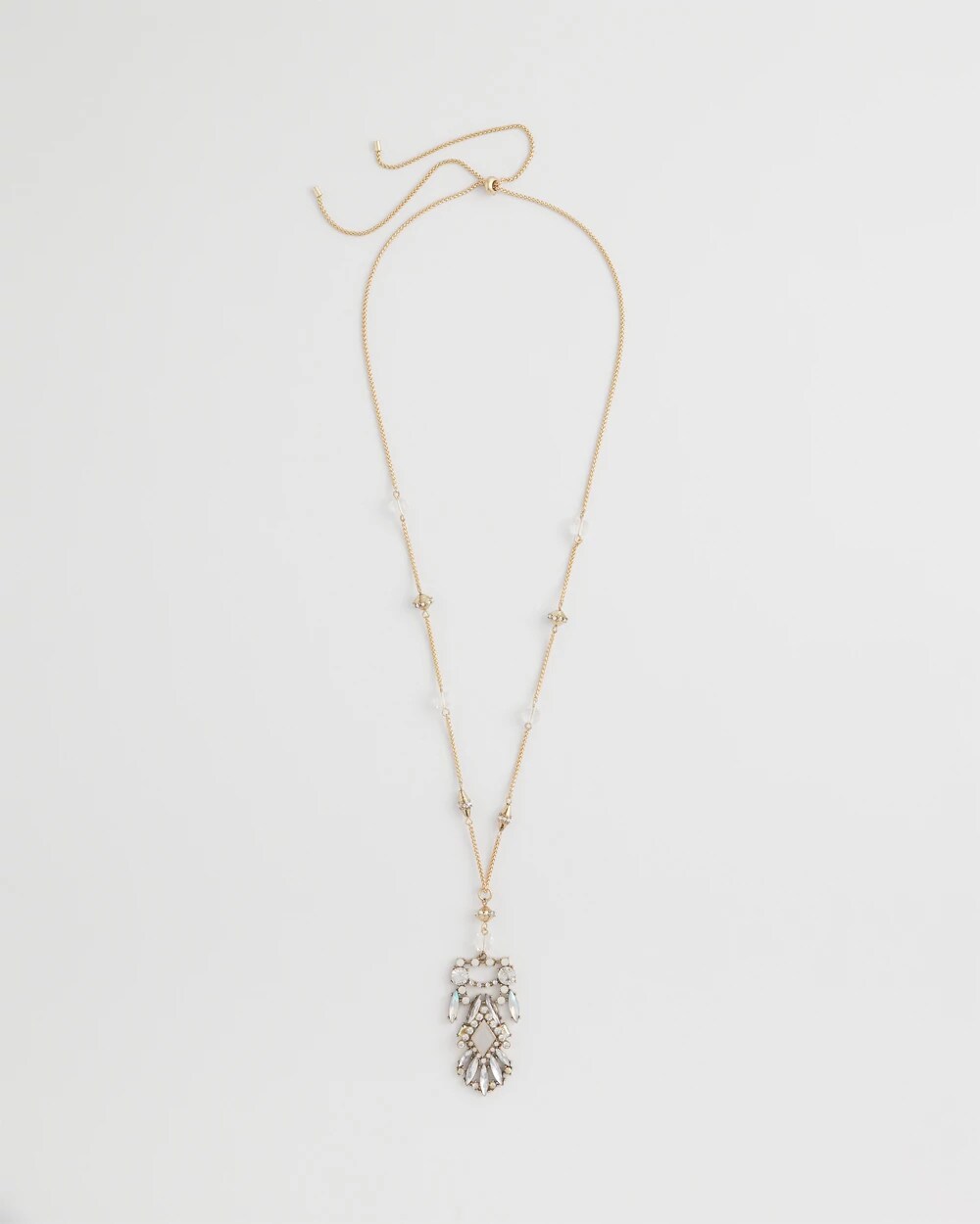 Chico's Adjustable Opalescent Pendant Necklace