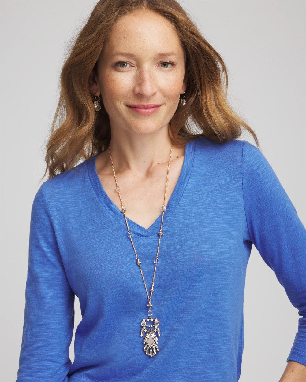 Chico's Adjustable Opalescent Pendant Necklace