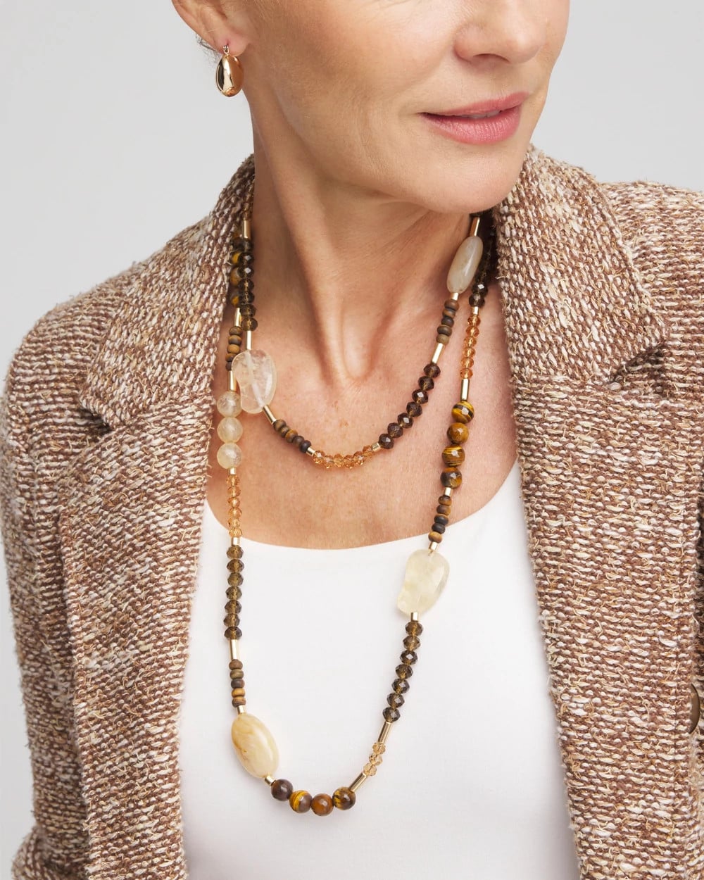 Chico's Tiger's Eye Single-Strand Necklace