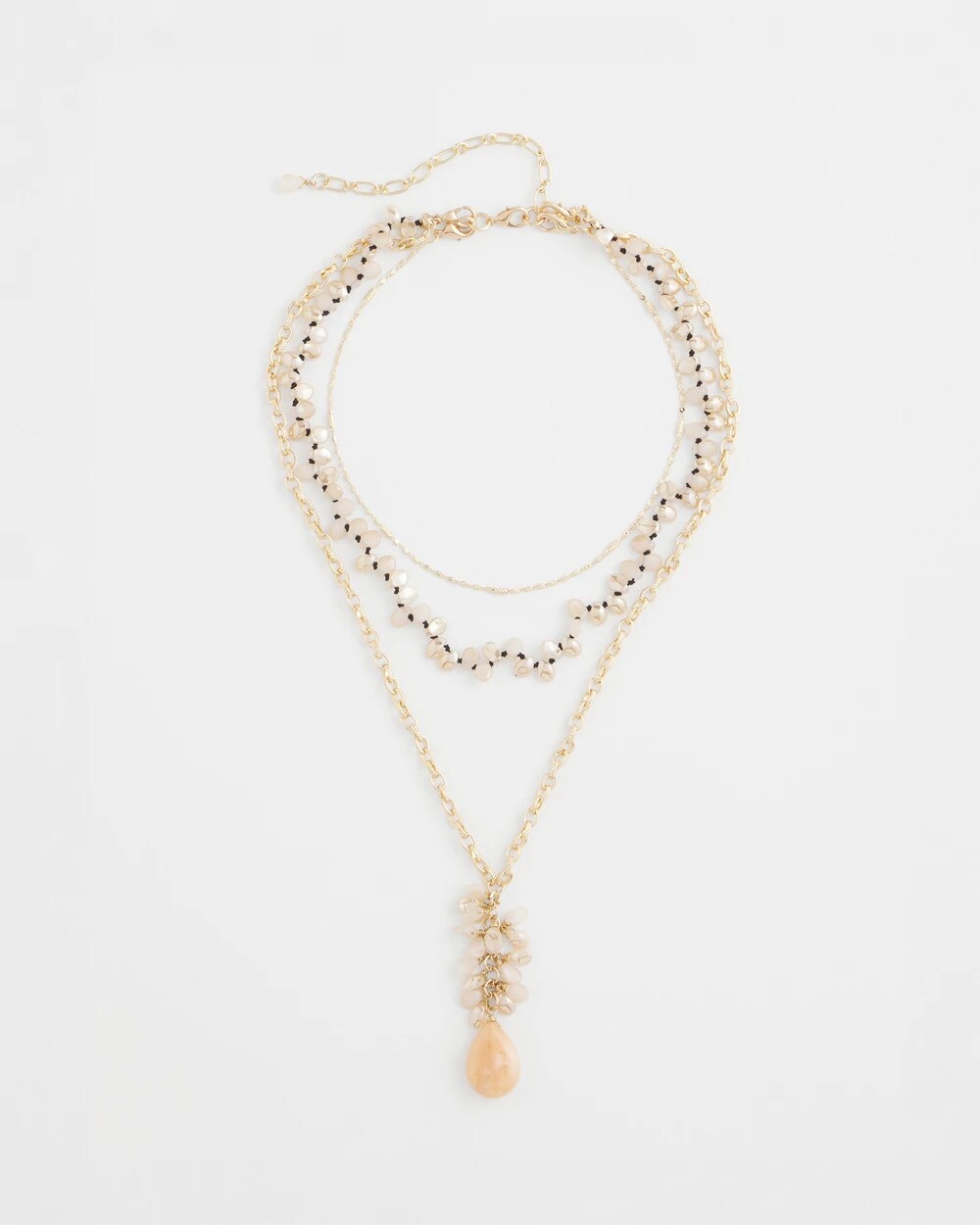 Chico's Convertible Rose Quartz Pendant Necklace