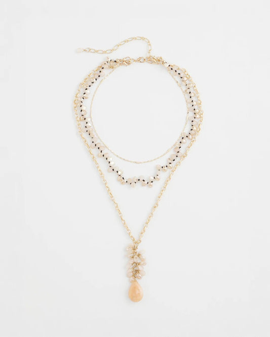 Chico's Convertible Rose Quartz Pendant Necklace