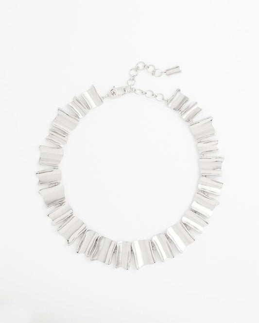 Chico's Silver Wave Collar Necklace
