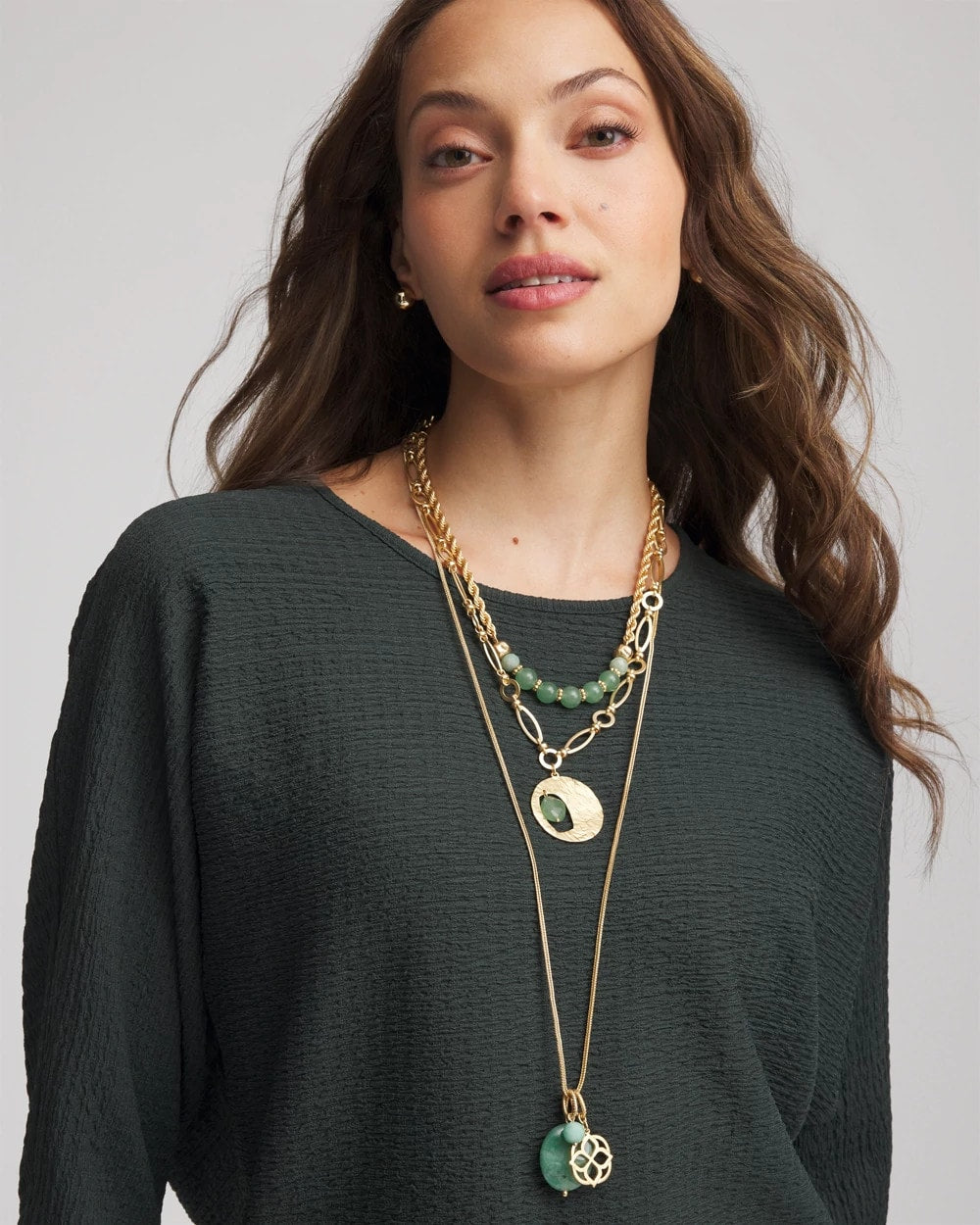 Chico's Convertible Triple-Strand Pendant Necklace