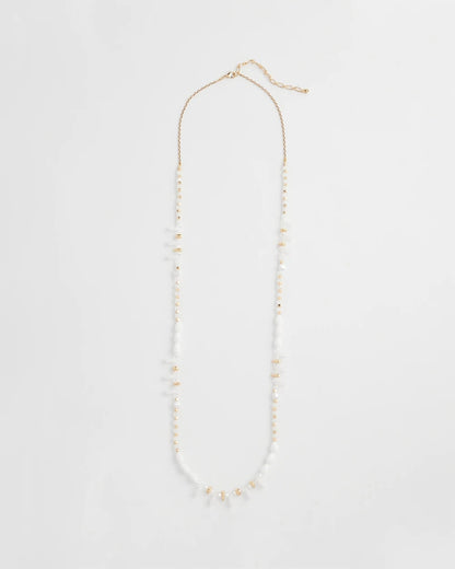 Chico's White Beaded Single Strand Necklace