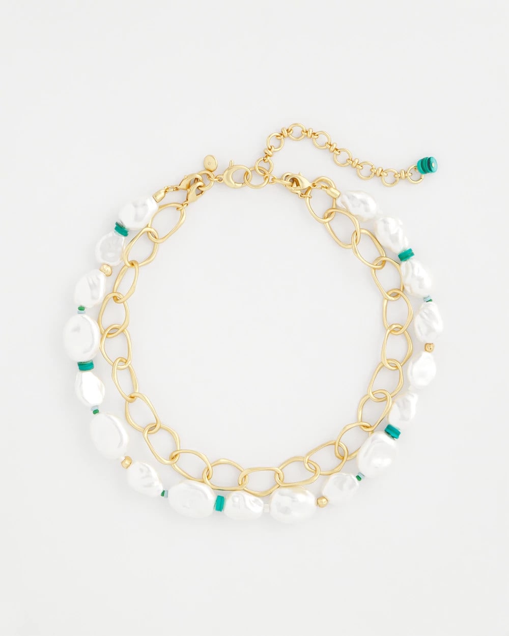 Chico's Pearlescent Goldtone Collar Necklace
