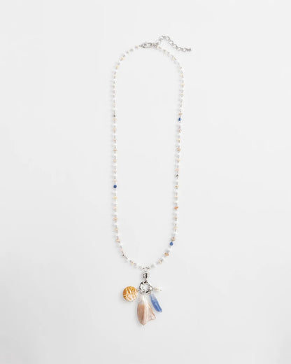 Chico's Seashell Beaded Pendant Necklace