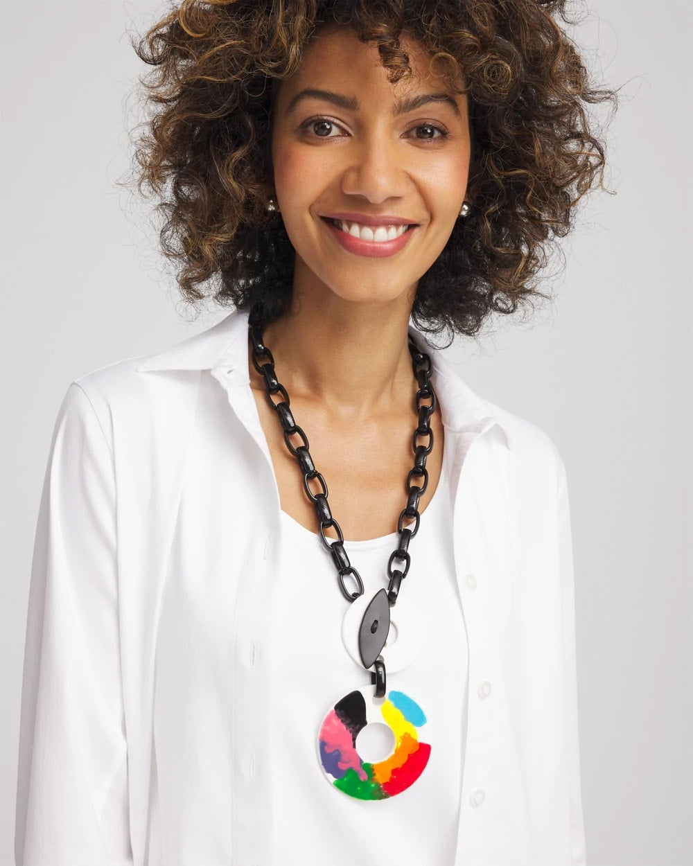 Chico's SYLCA® x Chico's Multi-Color Chain Toggle Necklace