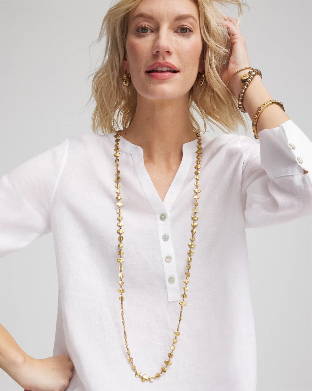 Chico's Gold Nugget Single Strand Necklace