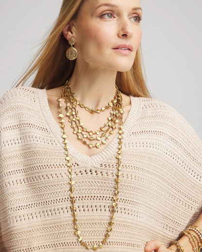 Chico's Gold Nugget Single Strand Necklace