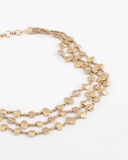 Chico's Goldtone Nugget Collar Necklace