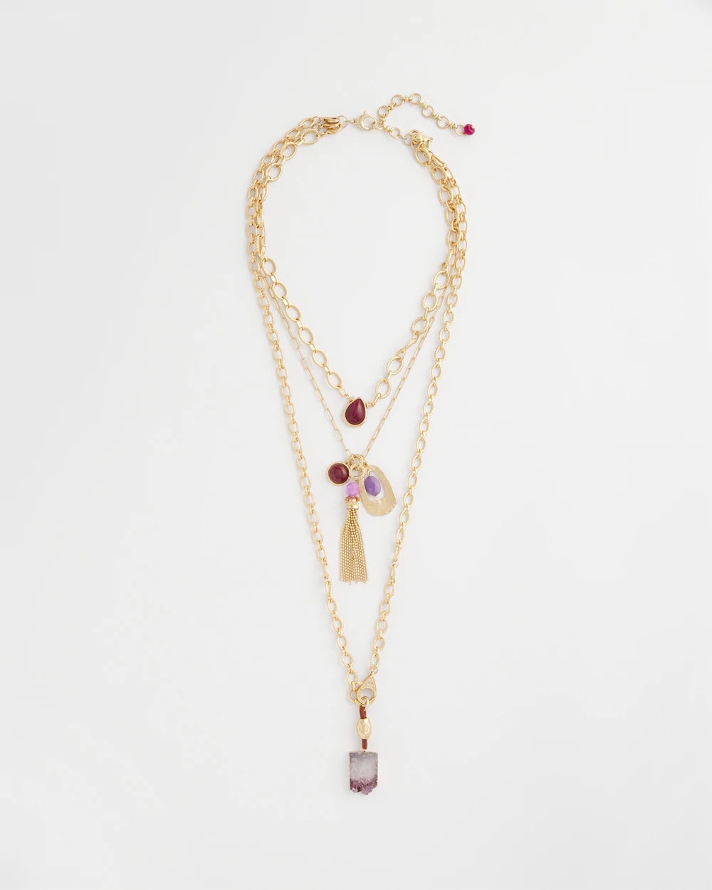 Chico's Convertible Three-Strand Stone Pendant Necklace