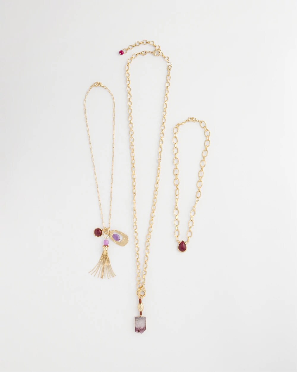 Chico's Convertible Three-Strand Stone Pendant Necklace