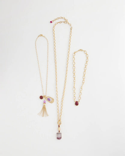 Chico's Convertible Three-Strand Stone Pendant Necklace