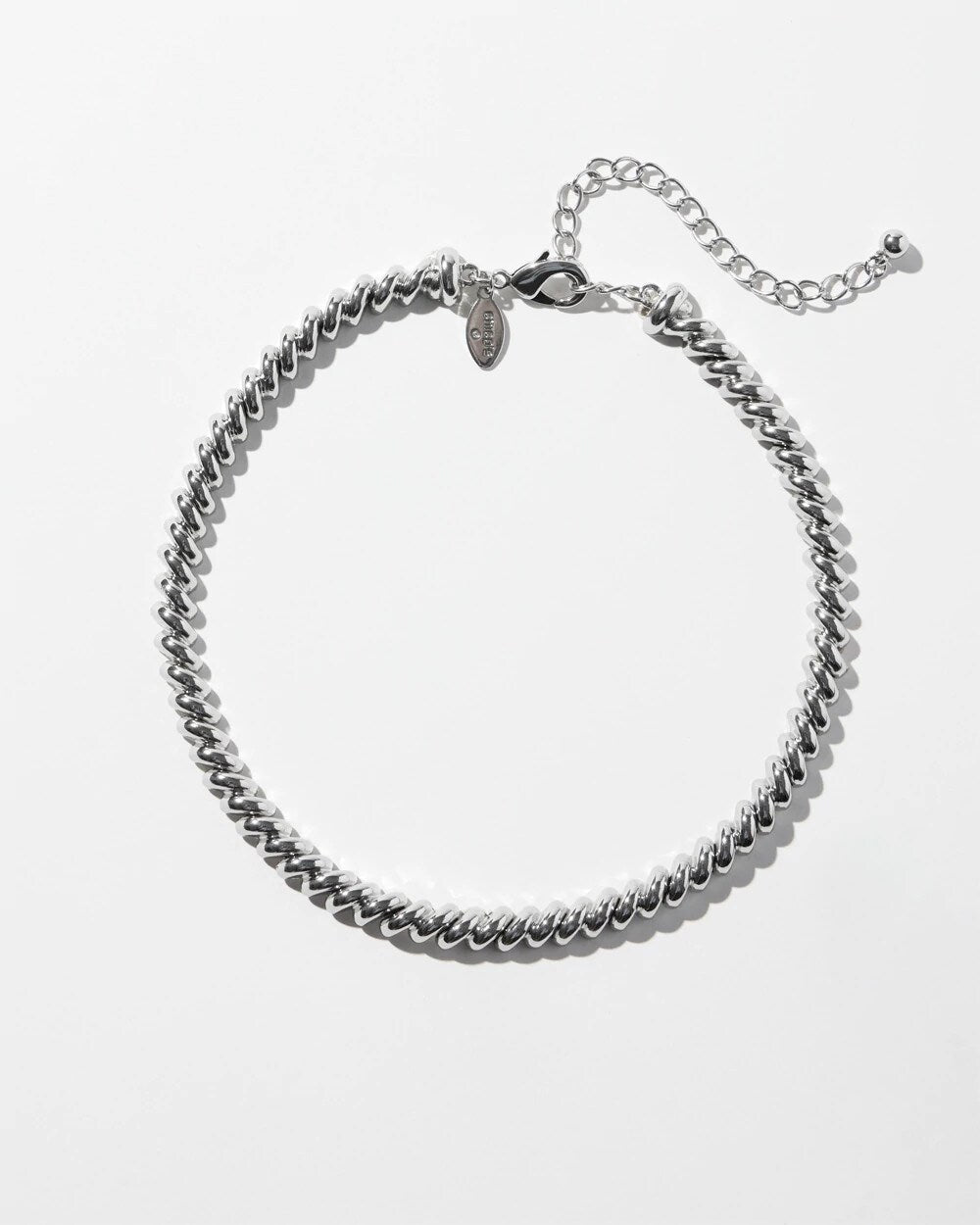 Chico's Silver Tone Twist Collar Necklace
